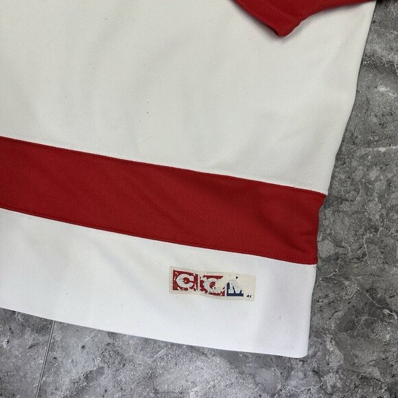 Vintage Detroit Red Wings NHL CCM Maska Hockey Jersey Size XXL White Red - Picture 5 of 7